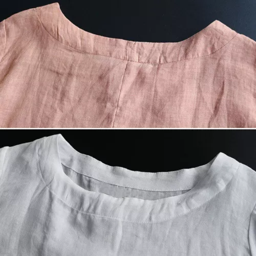 Women's Tunic T-Shirt Cotton Linen Top Ladies Summer Loose Pullover Casual Shirt - Picture 11 of 14