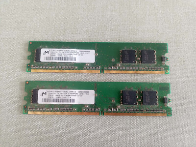 2x Micron MT4HTF3264AY-53EB1, 256 MB DDR2-1RX16 PC2-4200U-444-12-C0 , CL4