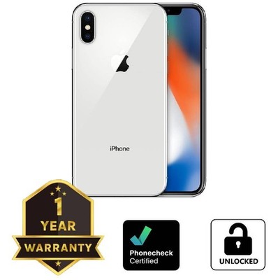 Apple iPhone X - 256 GB - Silver (GSM Unlocked) Smartphone - Very Good