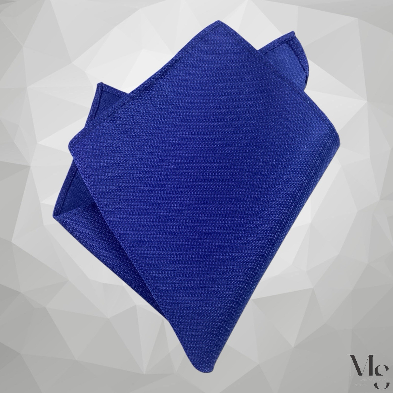 LE CHÂTEAU Blue Solid Microfiber Pocket Square 10… - image 1