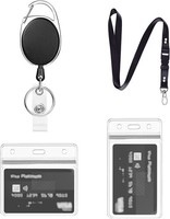 Ausweishalter Und Lanyard Set, SchlüSselband Mit Kartenhalter, Schwarz A01