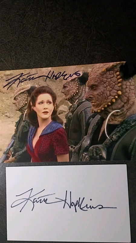 KAITLIN HOPKINS Hand Signed Autograph 4X6 Photo & 3X5 CARD / ACTRESS - STAR TREK