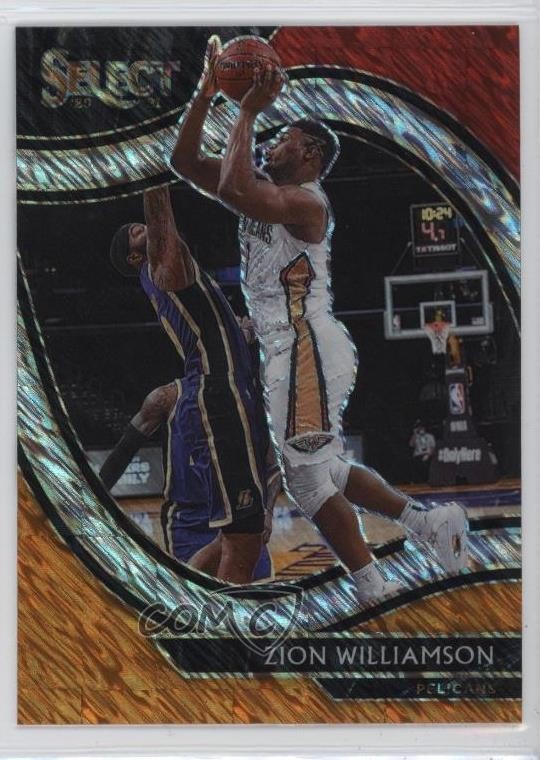 2020 Panini Select Courtside Red White Orange Shimmer Prizm Zion Williamson pu3