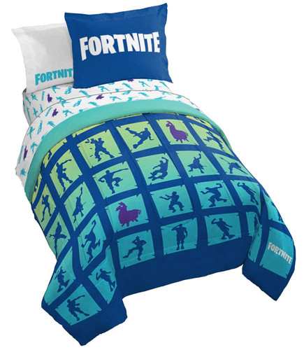Fortnite Boogie Bomb 5 Piece Twin Bed Set - Includes Reversible Comforter & S...