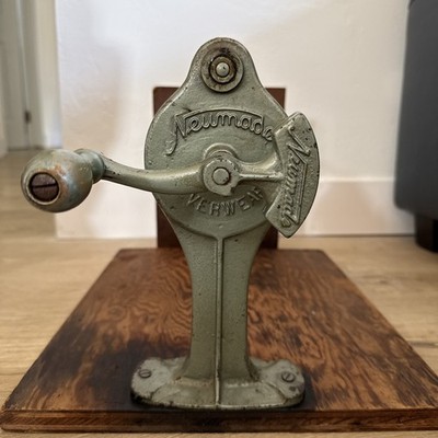 Antique Neumade Everwear Cast Iron Manual Film Rewinder Working and Mounted 