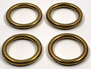 4 Solid Brass O Rings 1.125 ID for Webbing Buckle Leather Strap Bag Purse Belt