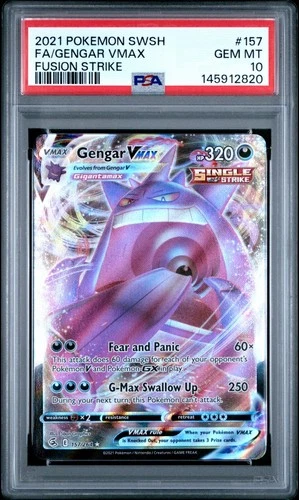 Pokemon Gengar Vmax Fusion Strike 157/264 PSA 10