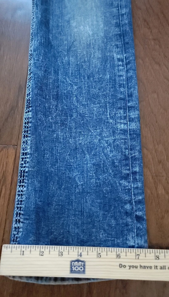 BKE Jeans Mens Blue Aden Bootleg Large Stitching Stretch Denim Jeans Sz 32x33 - Image 4 of 4