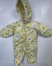 Vintage Quiltex Insulated Quilted Baby Sleeper Romper Footies Hood Union Bunnies