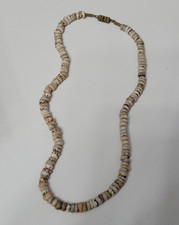 Vintage Hawaiian Puka Shell Choker Necklace w Barrel Clasp 15  