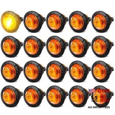 3/4" Inch 20Pcs Amber Round LED Trailer Side Marker Clearance Lights 20 Amber