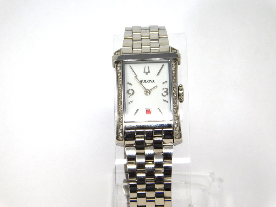 Bulova Women's Watch 96R187 Winslow Silver White Dial Diamond Accent Ladies 7" - Image 3 of 4