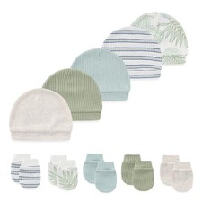 10 Pieces Newborn Baby Cotton Cap and Mitten Sets