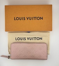 LOUIS VUITTON Rose Ballerine Monogram Empreinte Leather Clemence Long Wallet