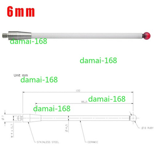 Palpeur CMM Avec Stylet Bille Rubis 6mm Pour Capteur HAIMER 3D 80.363.00