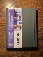 Canson Graduate Mixed Media Paper, Hard Cover Sketchbook 8.5  X 11  New 72 Pages