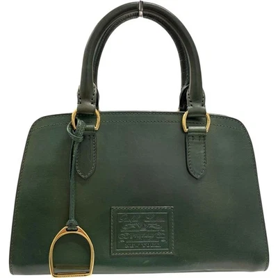 Sac à main Ralph Lauren 2 voies cuir vert femme bandoulière bon état - Photo 1/4