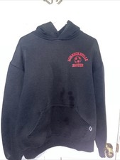 Vintage Russell Athletic Hoodie, Made In USA, Men  s Large, Black, FLAW 