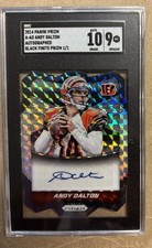 ANDY DALTON 2014 PRIZM BLACK FINITE AUTO DIECUT 1/1 SGC 9/10 AUTO BENGALS