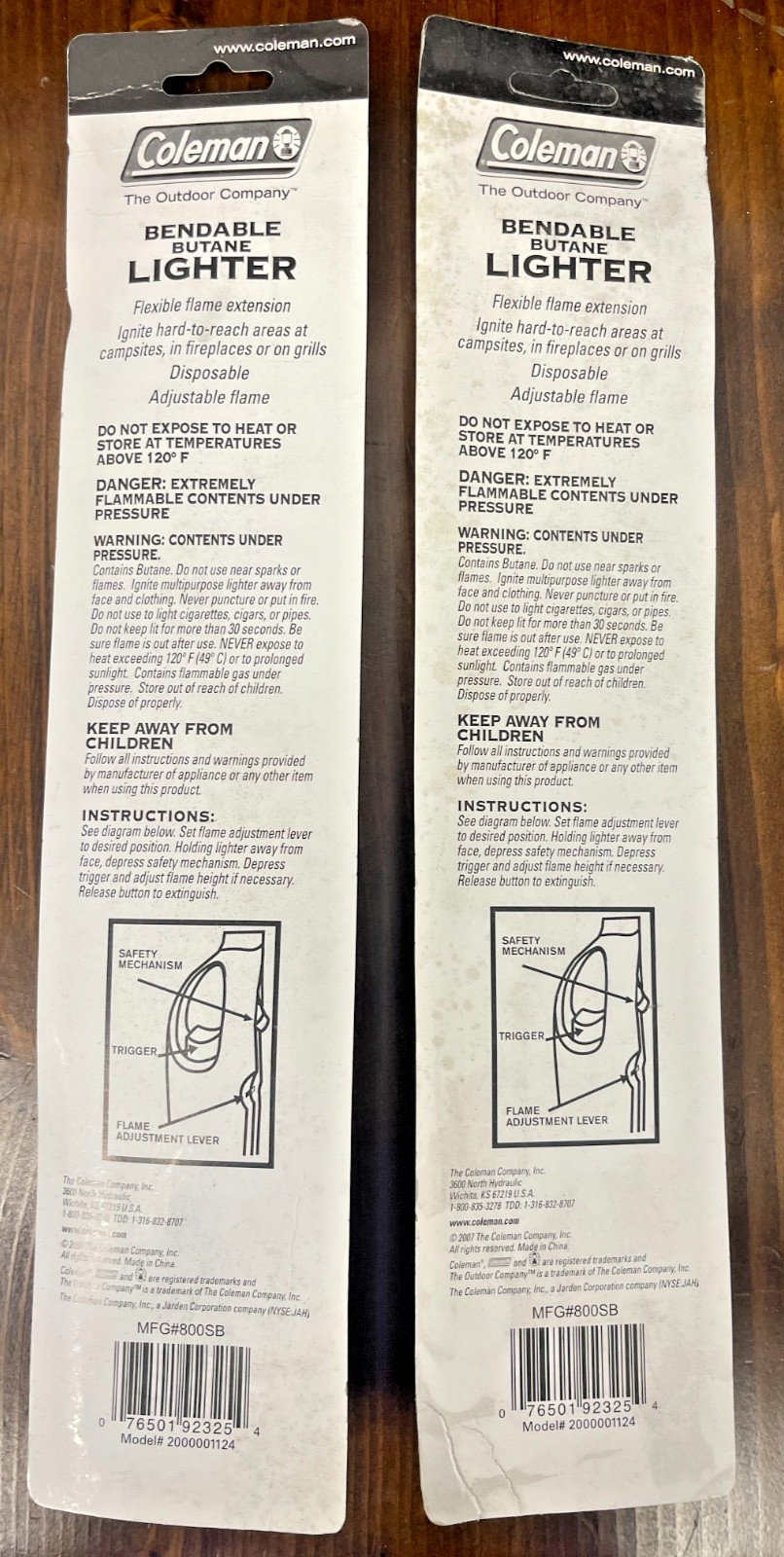 2 COLEMAN FLEXIBLE  Gas BBQ Lighter Kitchen Butane Grill Stove Fireplace Candle