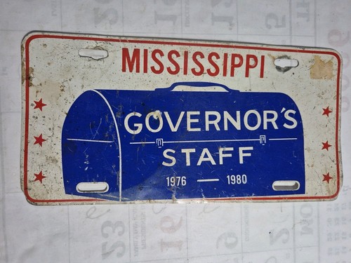 Vintage 1976-1980 MISSISSIPPI Miss GOVERNOR'S STAFF license plate