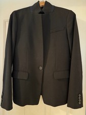 J CREW Solid Black Regent Wool Blazer Jacket Size 6