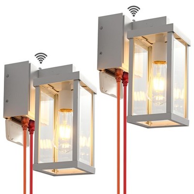 JOKAONOTL Porch Lights with GFCI Outlets Dusk to Dawn Outdoor Wall Lights Wat...