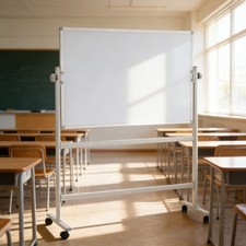 Magnetic Whiteboard Mobile Double Sided Notice Message Drawing Board Easel Stand