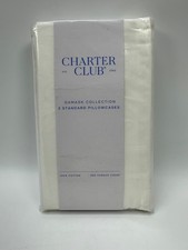 Charter Club Damask Collection 2pk Standard Pillowcases in White 550TC