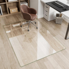 Glass Chair Mat 36" X 55" Heavy Duty Tempered Glass Office Chair Mat, Glass Floo