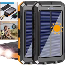 1000000mAh Solar Power Bank Portable Charger w/Flashlight/Compass For Cell Phone