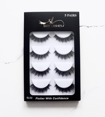 Sarf Lashes  3D premium strip eyelash 5 pairs a pack in four different styles 