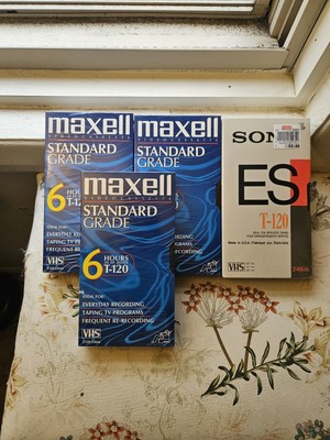  Maxwell/Sony T-120 Blank Vhs(Set Of 4)