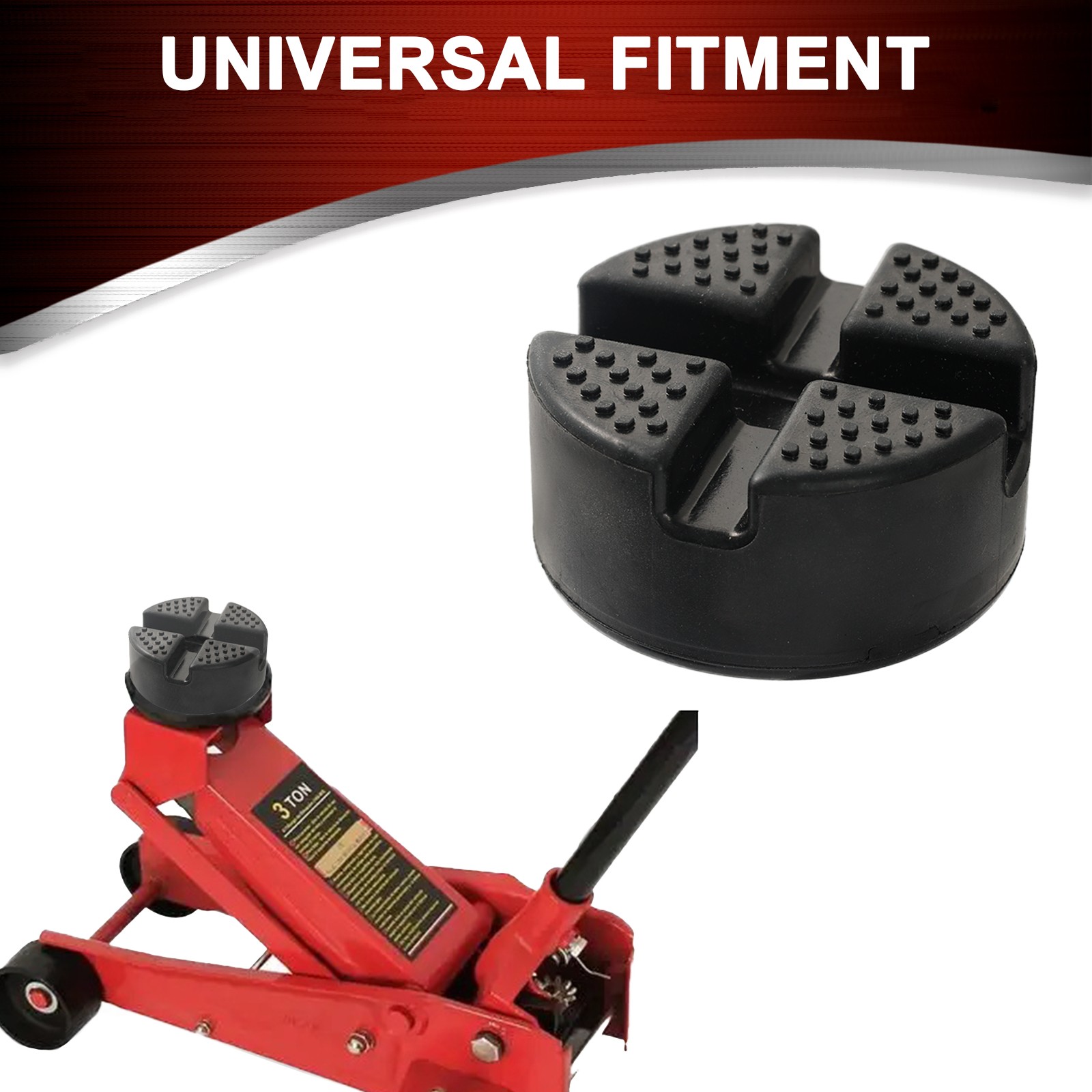 2X Jack Pads Car Rubber Cross Slotted Frame Rail Adapter Scissor Jack Universal 