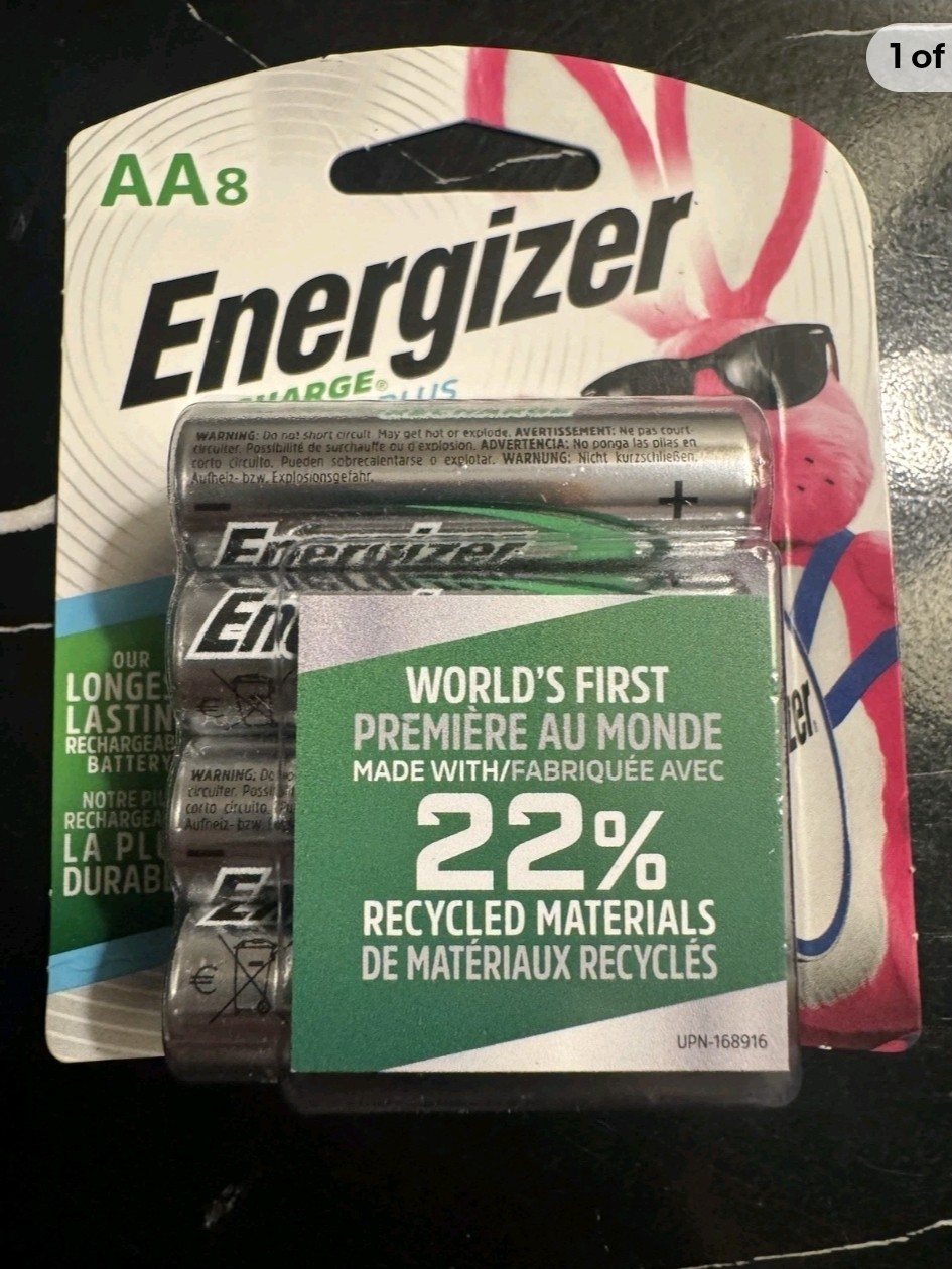Energizer AA Rechargeable Batteries NiMH 1.2V 2300mAh 8-Pack