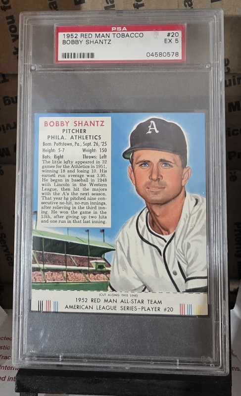 1952 RED MAN TOBACCO  BOBBY SHANTZ