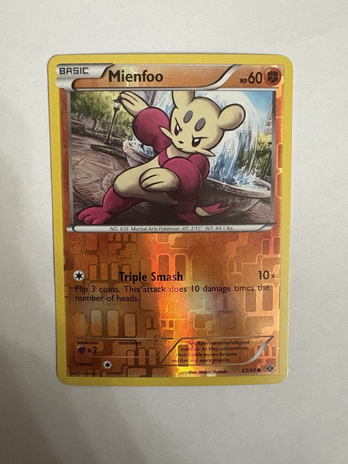 Mienfoo - 67/99 - Common - Reverse Holo - BW - Next Destinies - POKEMON CARD NM