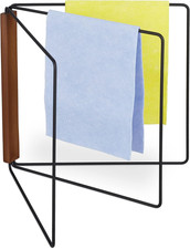 Supporto Porta Strofinacci, 3 Bracci, Pieghevole, per Salviette, Metallo E Legno