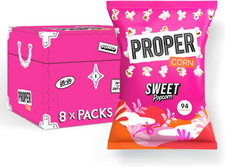 Popcorn, 90G Sharing Bag, Pack of 8, 94 Kcal, Natural Flavourings, Vegan, Gluten