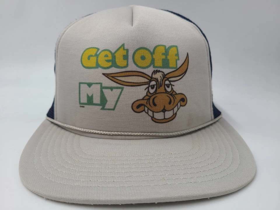 Vintage Get Off My Ass Donkey Mesh Trucker Snapback (Fits Small) Hat Cap Funny - Image 2 of 4
