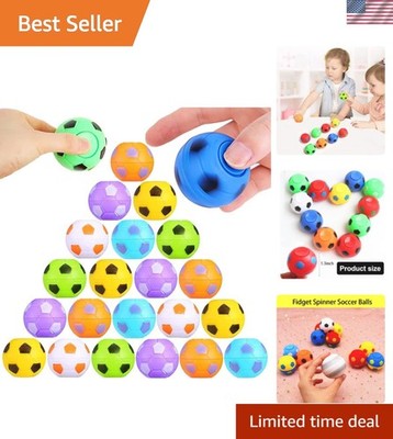 32 PCS Mini Fidget Spinners Soccer Ball Toys for Kids, Soccer Party Favors Go...