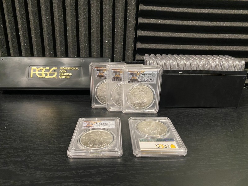 2020 (P) SILVER EAGLE PCGS MS70 FDI EMERGENCY ISSUE PHILADELPHIA MINT LOT OF 20