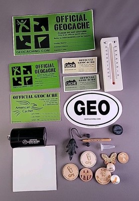 Geocaching Cache Containers & Swag Pack Labels, Tokens, Small Cache Items