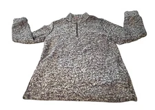 Weatherproof Vintage Fleece Men Large Gray 3/4 Zip Up Lined Jacket