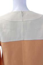 Michael Kors Womens Color Block V-Neck 3/4 Sleeve A-Line Dress Orange Size 2