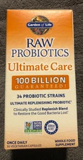 New Garden Of Life Raw Probiotics Ultimate Care 100 Billion 30 Capsules 11/2026