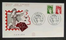 Enveloppe Premier Jour Timbres Type Sabine N° 2101/2102 Oblitérés Paris 1980