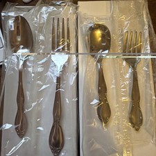 Vintage NEW Oneidacraft Deluxe Stainless Baby Toddler Fork  Spoon Set Of 4
