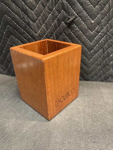 CUTCO Utensil Box Block Honey Oak Caddy Container Holder Made In USA  4 x 4 x 5” - Picture 5 of 9