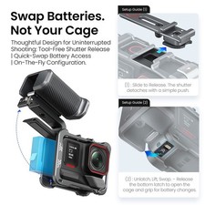 Metal Grips Kit Bundle with Cage for DJI for ACTION 5 for PRO and For Insta360